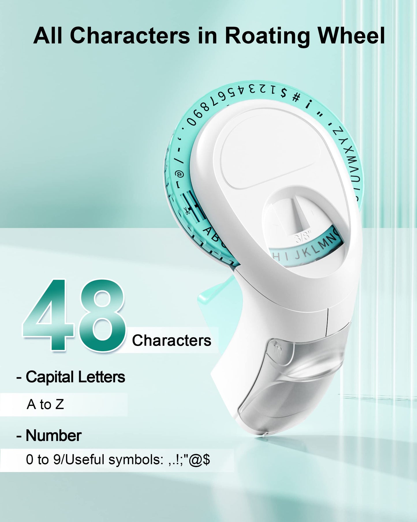 Embossing Label Maker Machine with Tapes,Omega S Vintage Embossed Label Printer Portable 3D Labeler Old School Label Makers Manual Embosser Labeling Maker Machine for Home Office School DIY Green