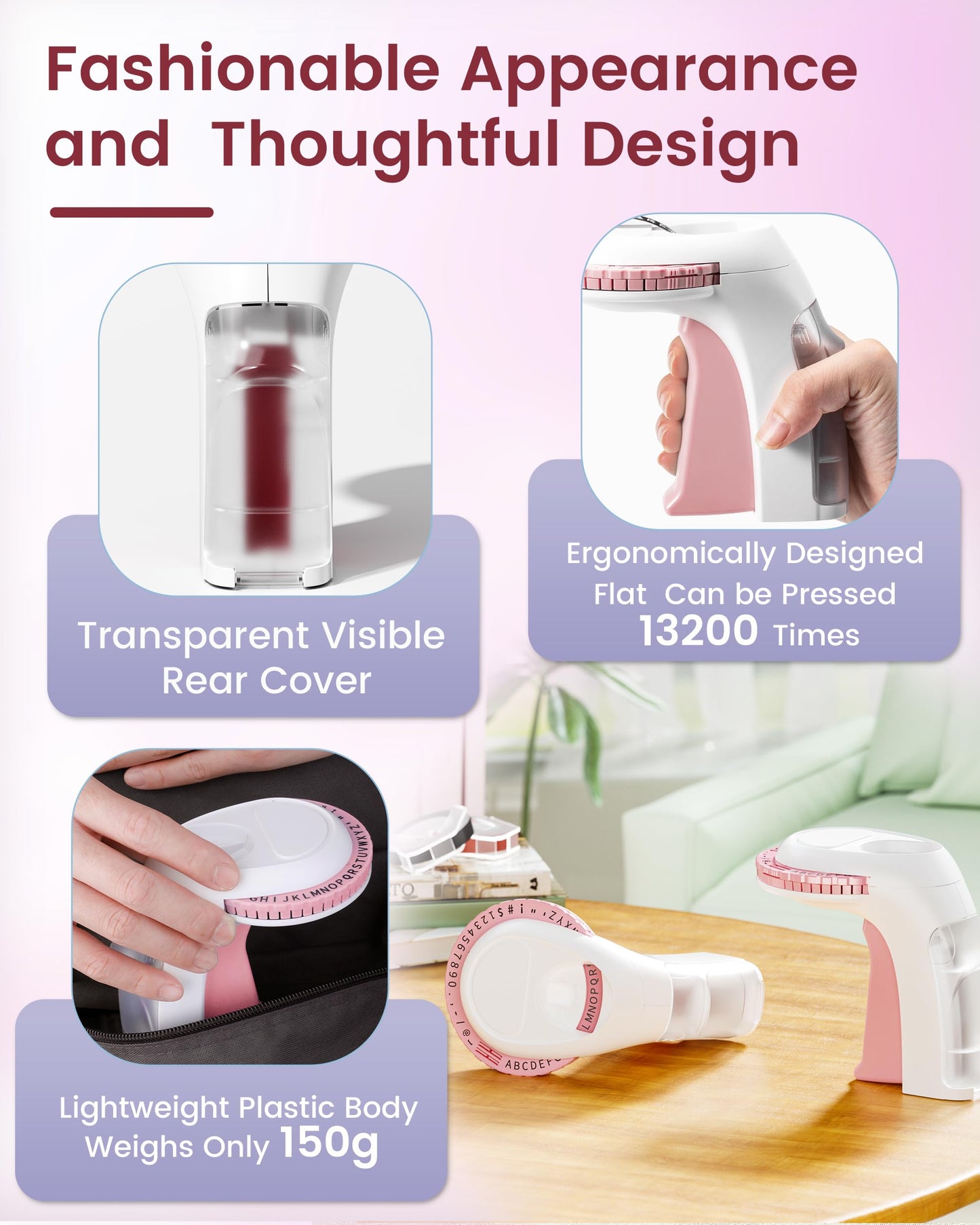 Airmall Omega S Embossing Label Maker Machine, Handheld 3D Vintage Embossed Label Printer, Cute Manual Portable Labeler Gift for Kid Teacher in Home School Kitchen and DIY PK