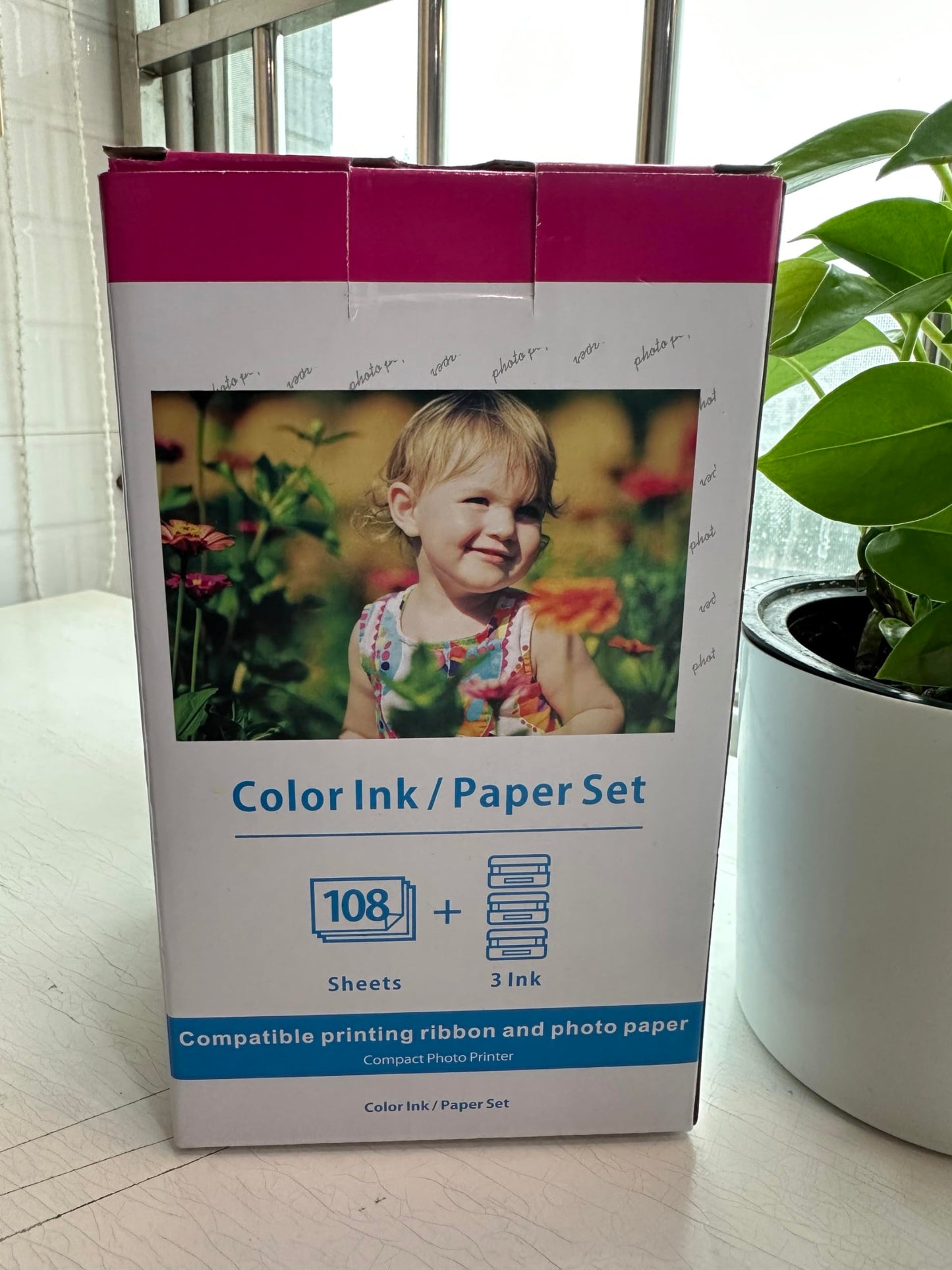 Replacement for Canon Selphy CP1300 CP1200 CP1000 CP910 CP780 Ink and Paper, KP-108IN 3115B001(AA) Photo Paper for Selphy CP Photo Printers, 3 Color Ink Cartridge 108 Sheets Paper 100 x 148mm
