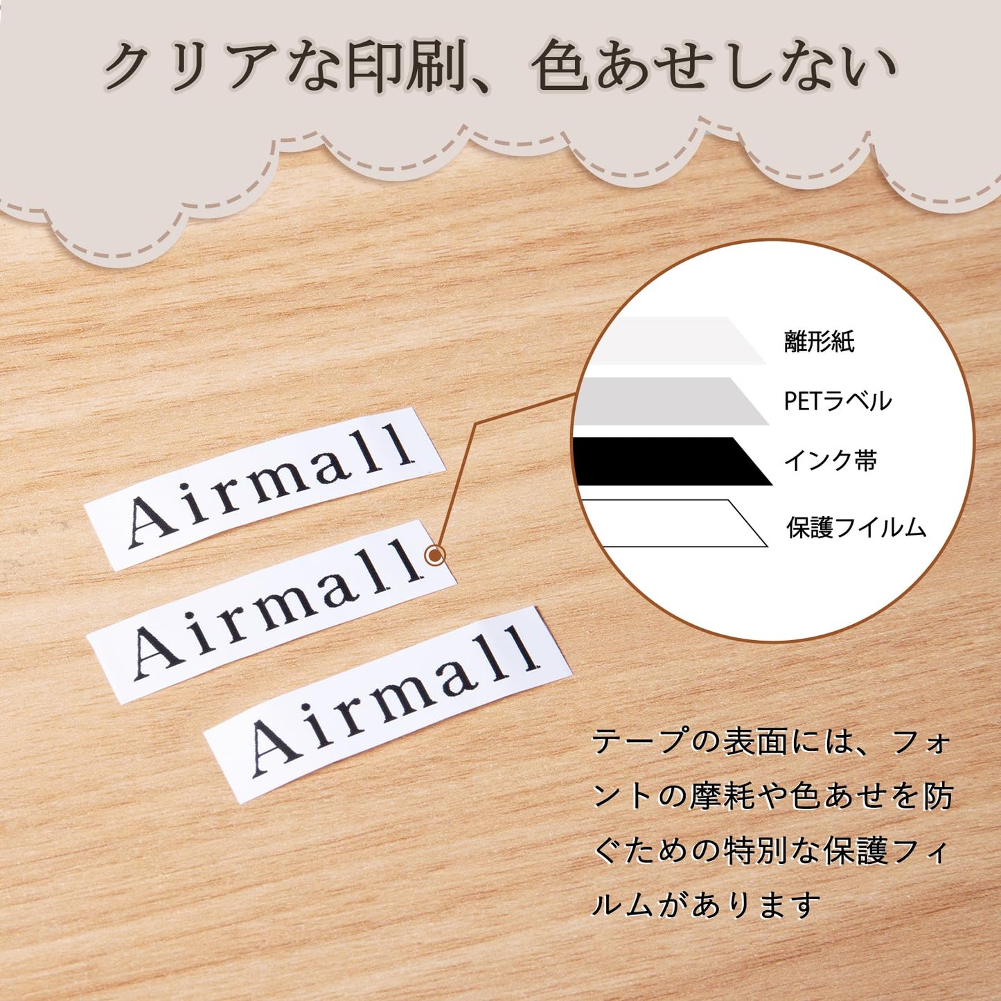 Airmall 互換品テプラテープ 透明 12mm 9mm 6mm ST12K ST9K ST6K 各1個汎用キングジム テプラPROテープ 3点 のテープセット